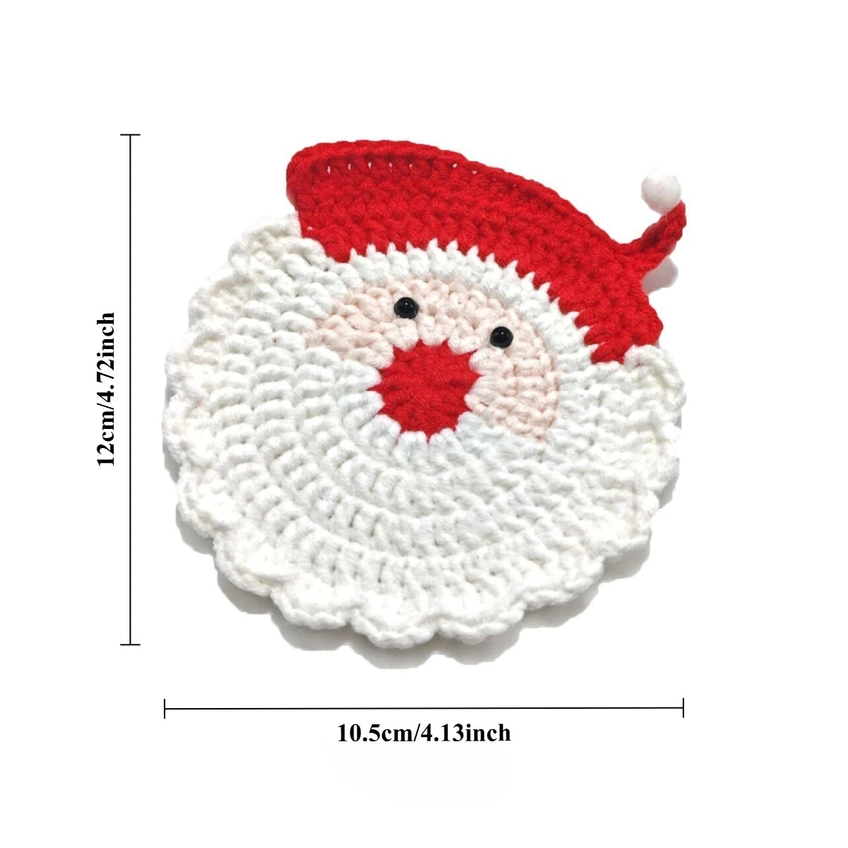 Santa Claus Crochet Coasters – Festive Christmas Table Set