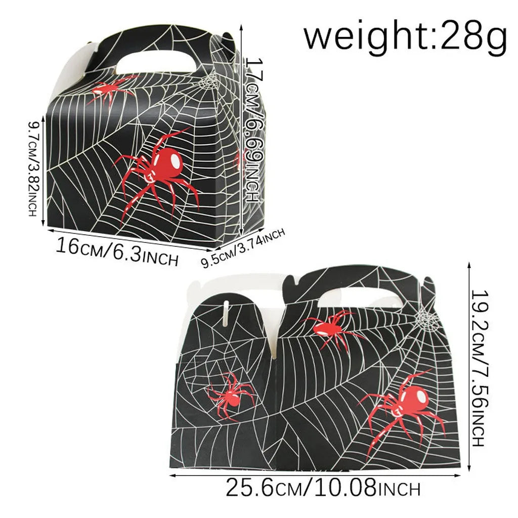 Halloween Spider Gift Boxes with Handle – 50pcs Pack