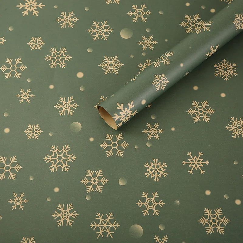 Christmas Vintage Kraft Wrapping Paper – Tree & Snowflake