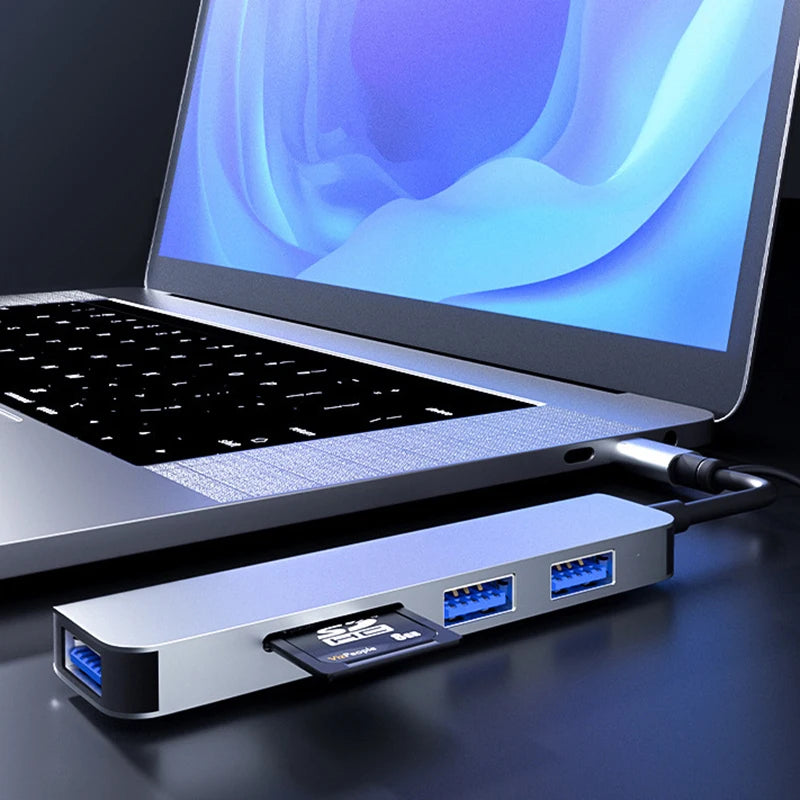 OULLX 5-in-1 USB-C Hub | USB 3.0, SD Card Reader & Dock