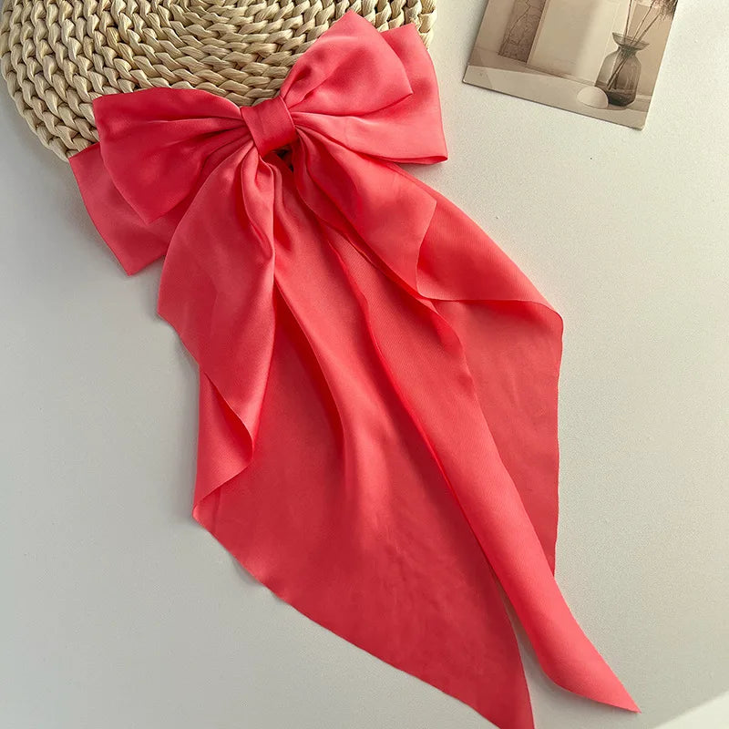Bow Ribbon Hair Clip – Handmade Satin Barrette for Women & Girls
