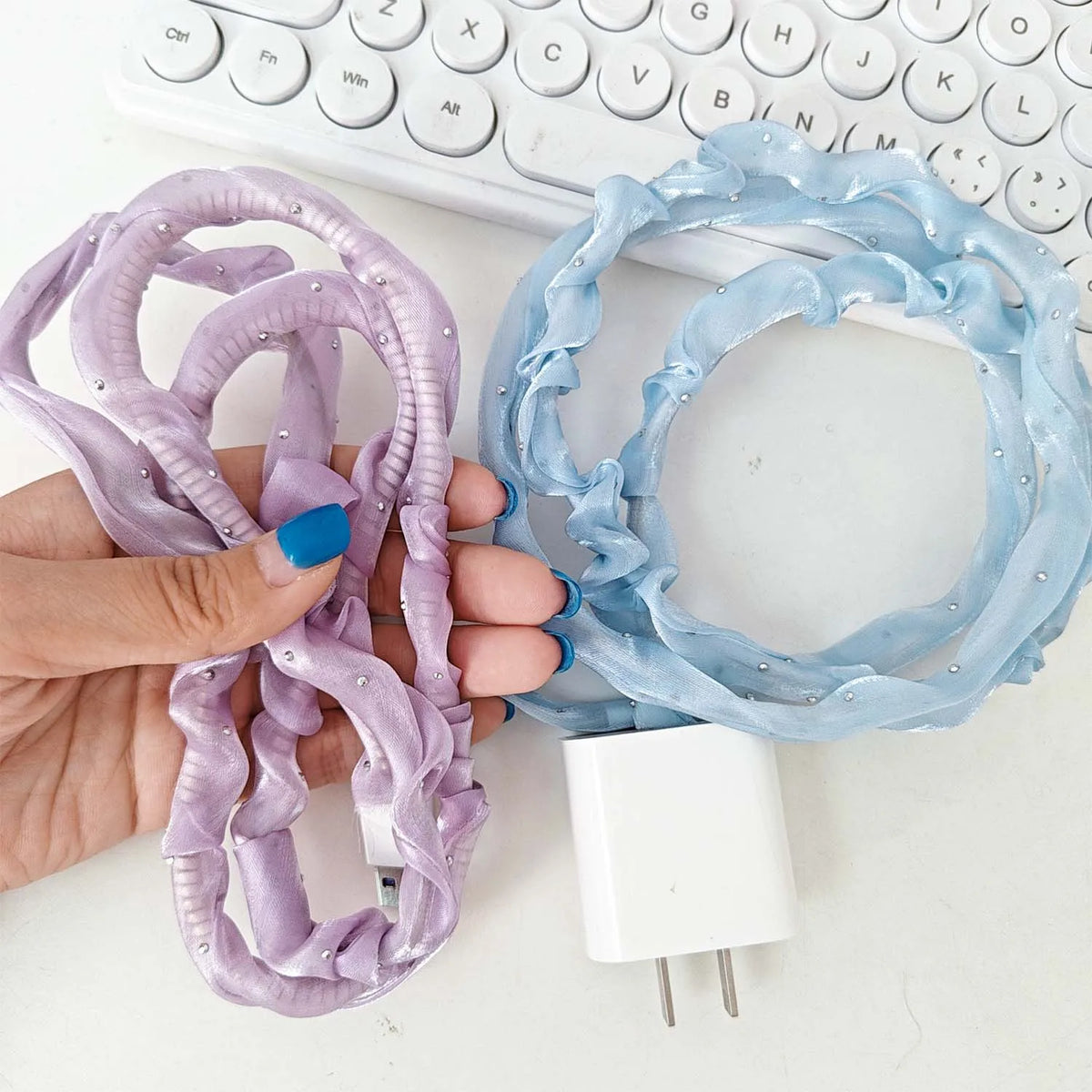 Mesh Cable Protector & Winder USB Type-C 2-Pack | NIFTY