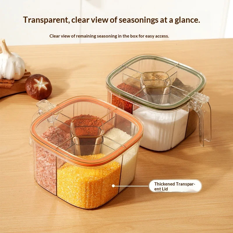 5-in-1 Multi-Grid Seasoning Box & Spice Storage Set