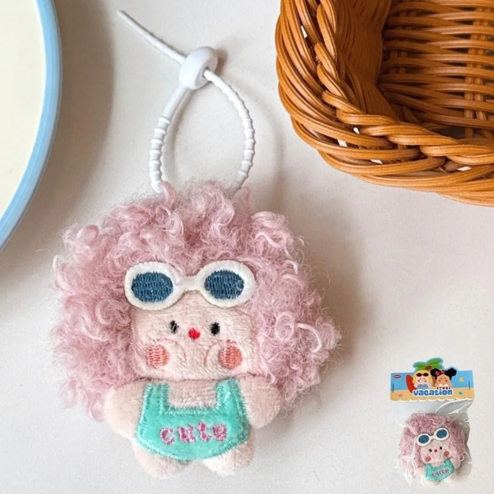 Cute Cartoon Girl Plush Keychain Bag Pendant Doll – 8cm