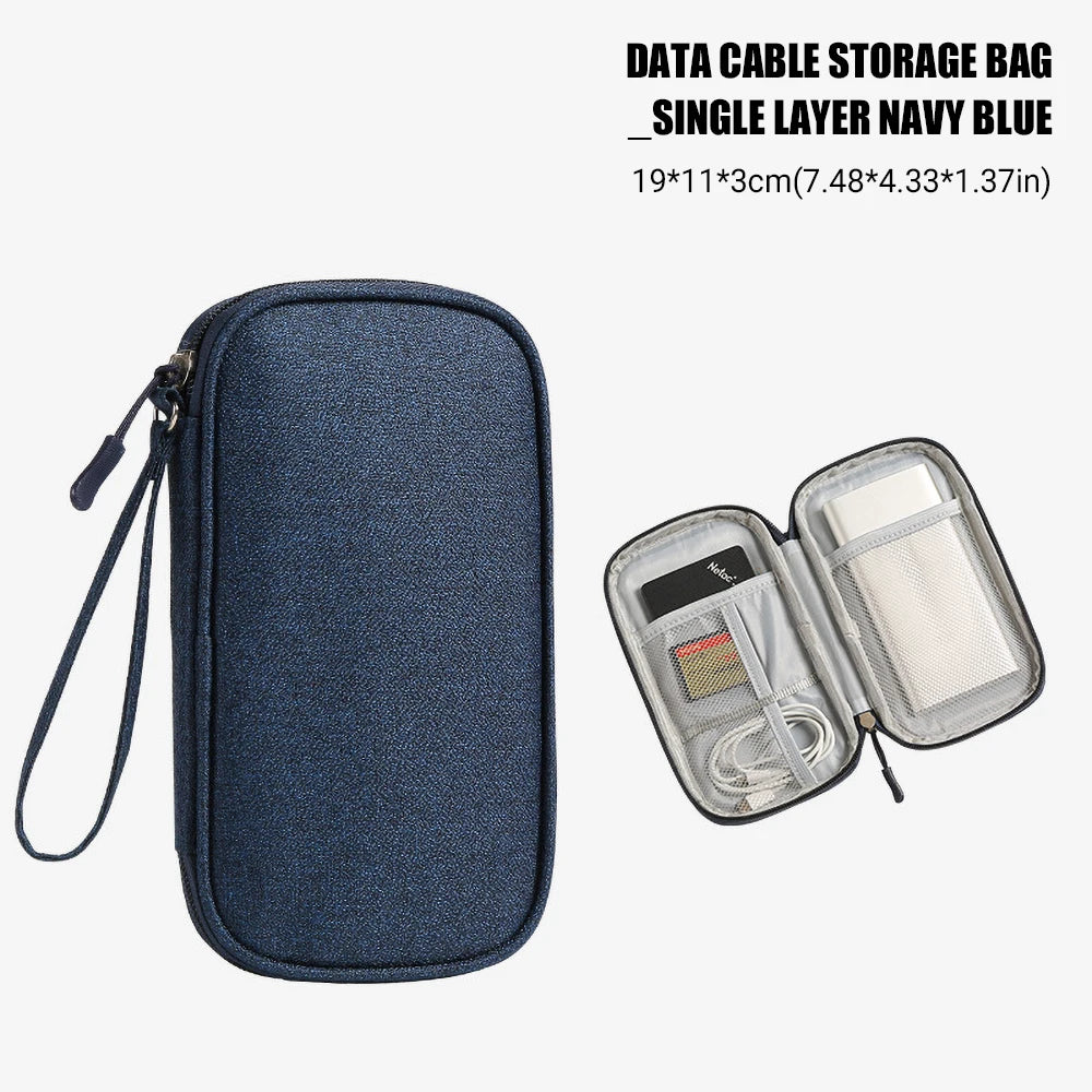 Waterproof Travel Cable Organizer Bag | Double Layer Carry Case