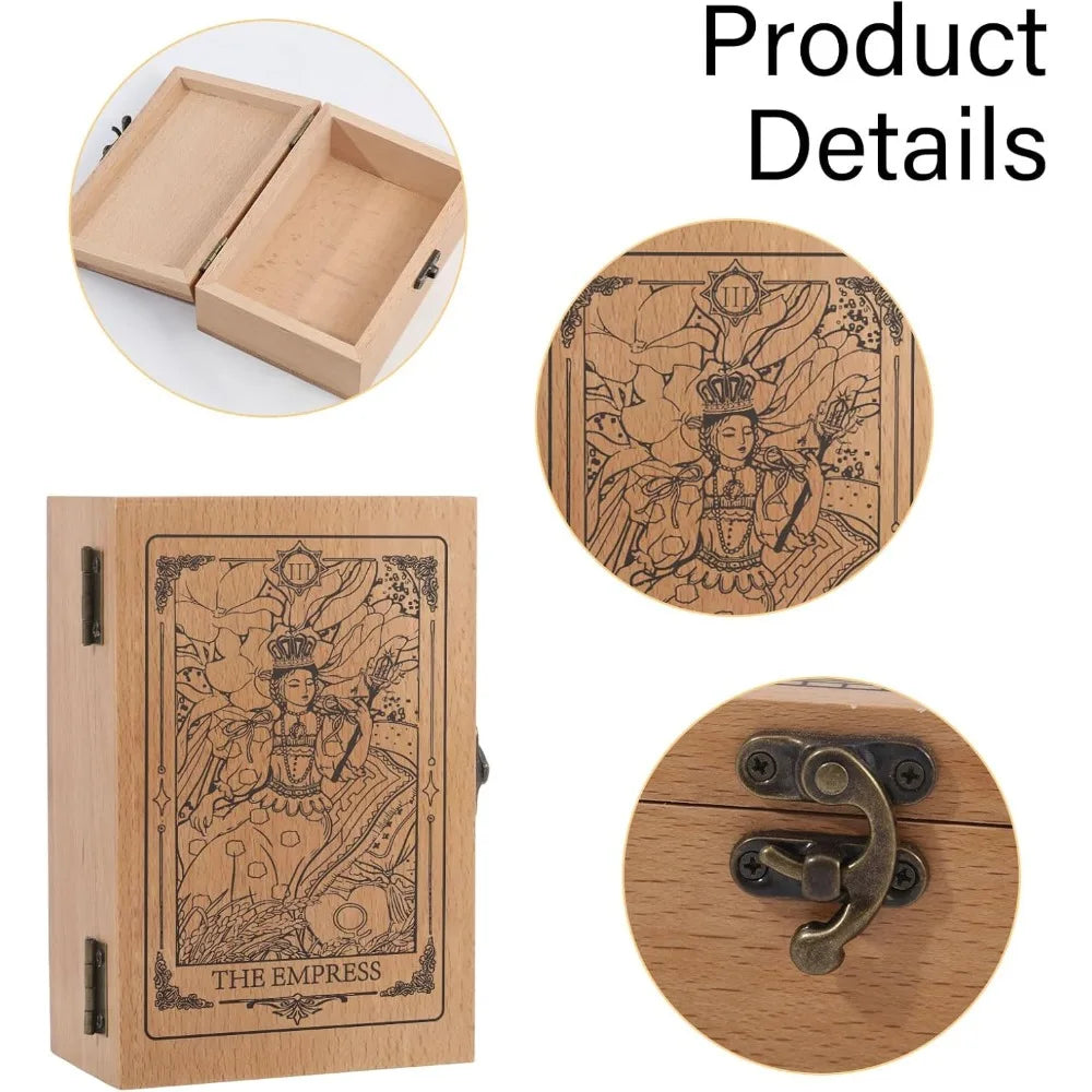 The Empress Engraved Beech Wood Tarot & Jewelry Storage Box