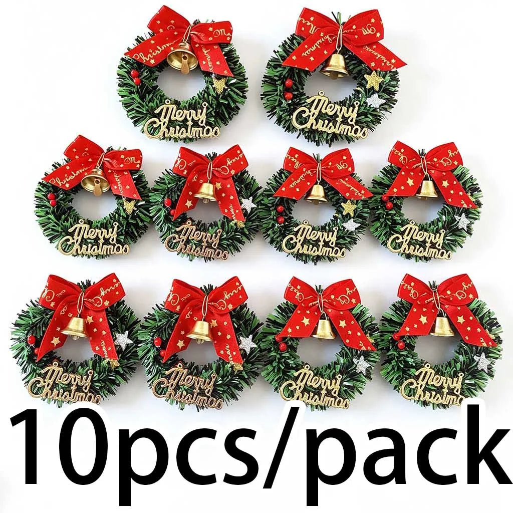 Mini Christmas Grass Wreaths 6cm, 10-Pack – DIY Ornaments