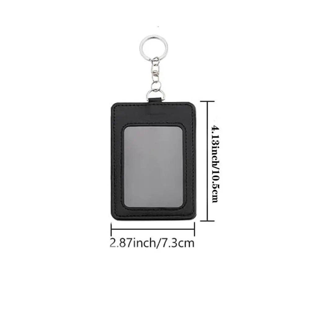 Cute Pearl Bow Photocard Holder Keychain | PU Leather