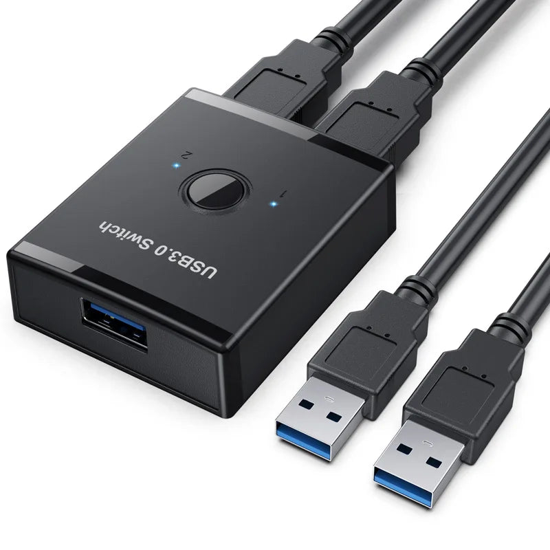 USB 3.0 Bidirectional Switch Hub – 1 Input 2 Output Splitter