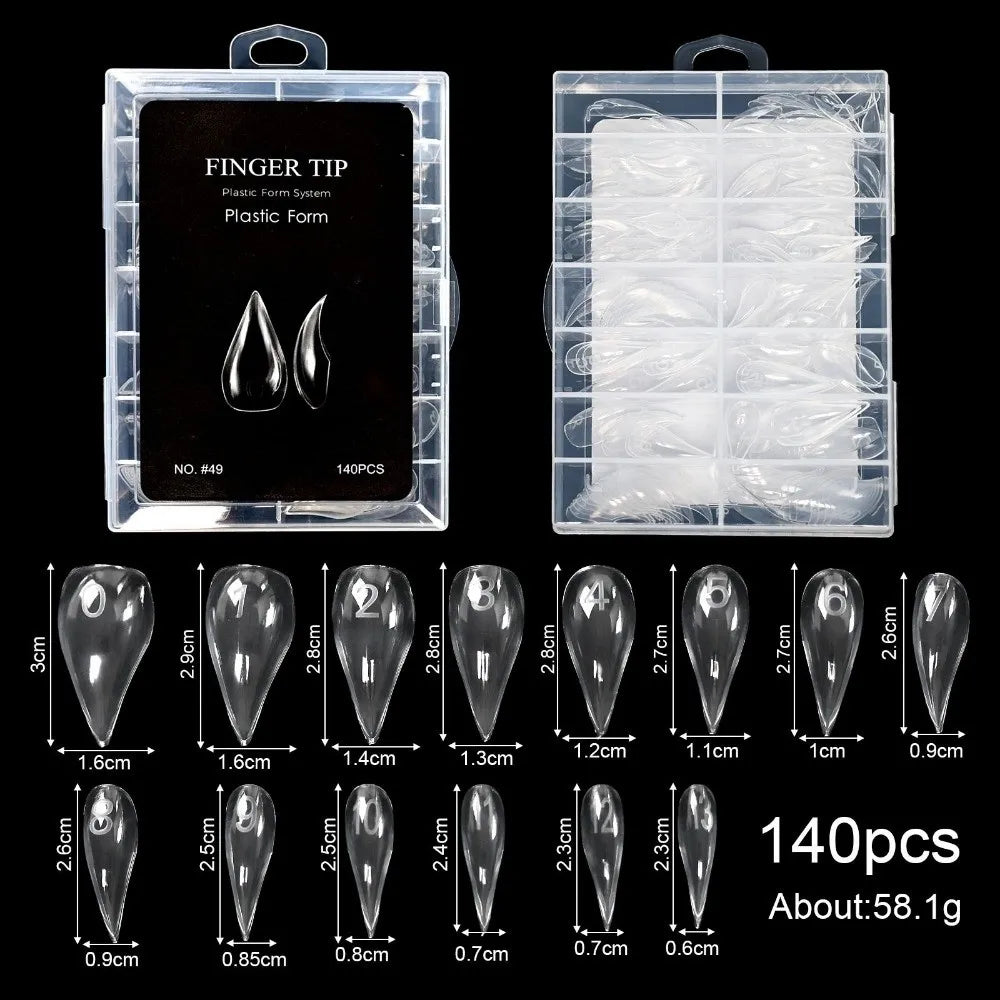 Reusable Gel Dual Nail Forms – 14 Sizes, 70/140/150 Pcs