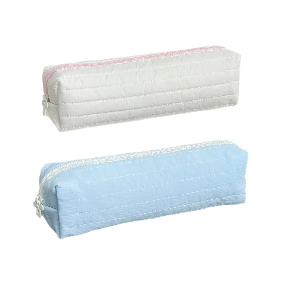 Large-Capacity Cream Pencil Case – Cute Rabbit Stationery Bag