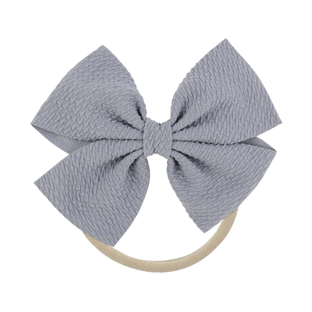 12-Pack Grosgrain Ribbon Hair Bows – Elastic Ponytail Holders