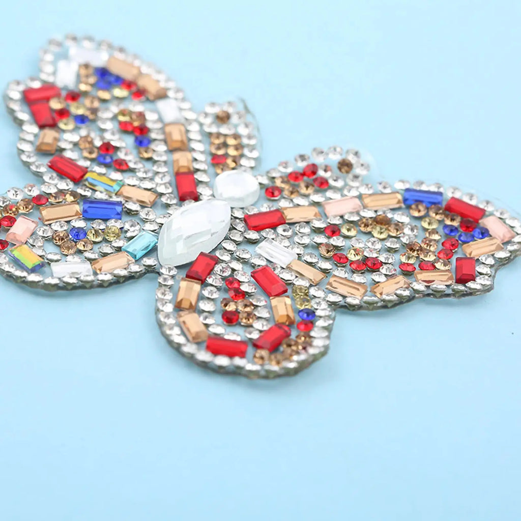 10-Pack Rhinestone Butterfly Iron-On & Sew-On Patches