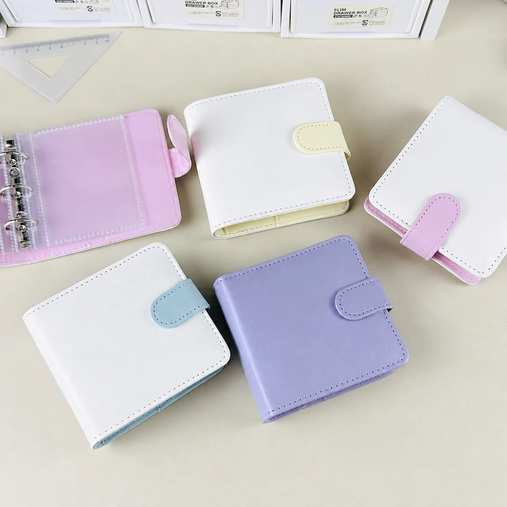 Mini 3-Inch PU Leather Loose Leaf Card Binder – 25 Pages