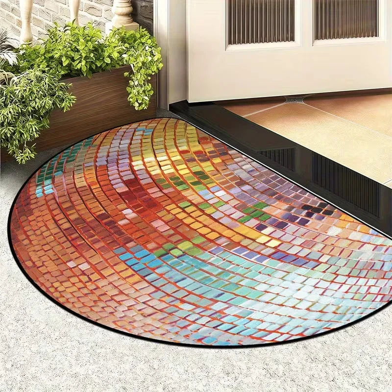 Semi-Circular Disco Ball Door Mat – Anti-Slip & Washable