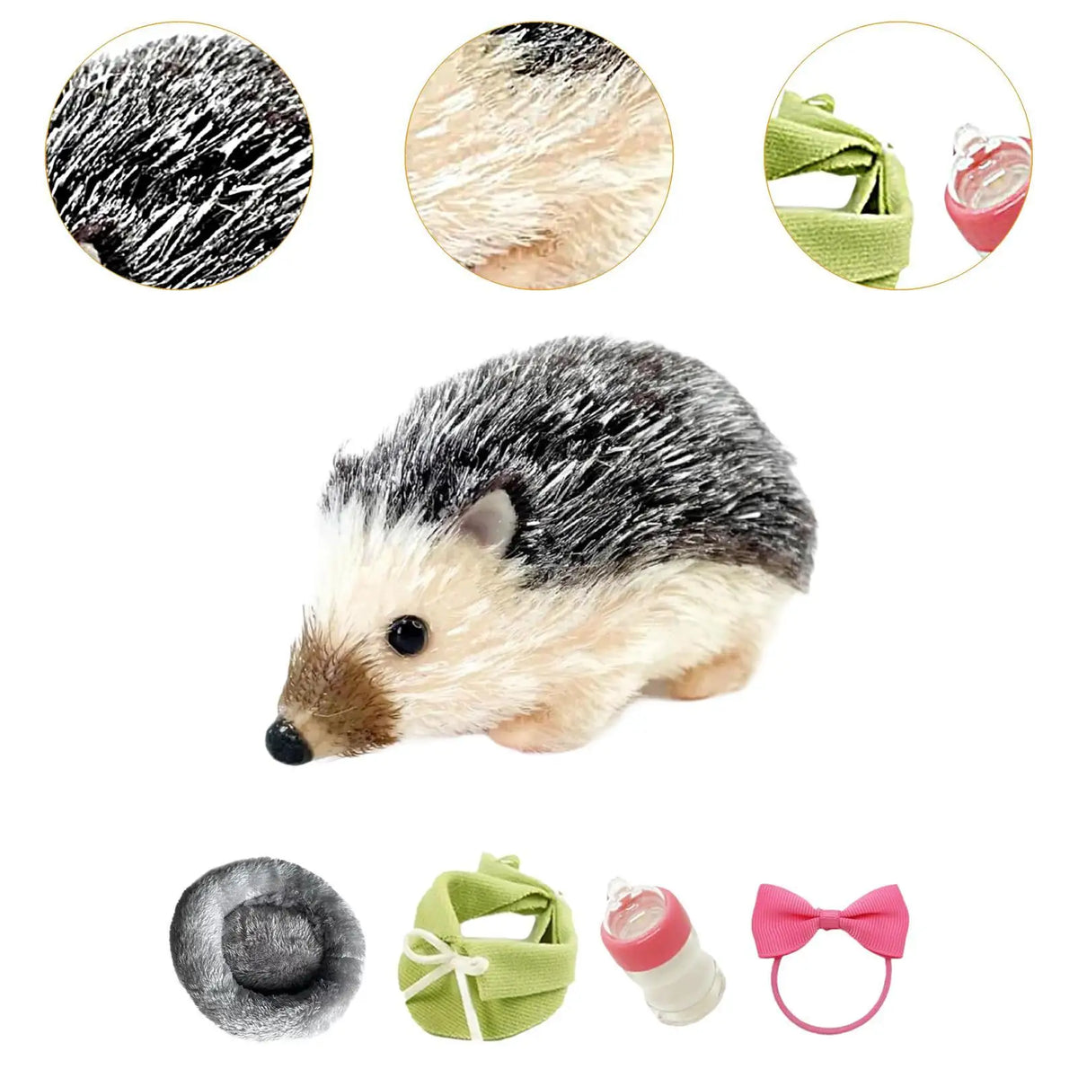 5" Lifelike Mini Silicone Hedgehog Toy – Kids Gift Set