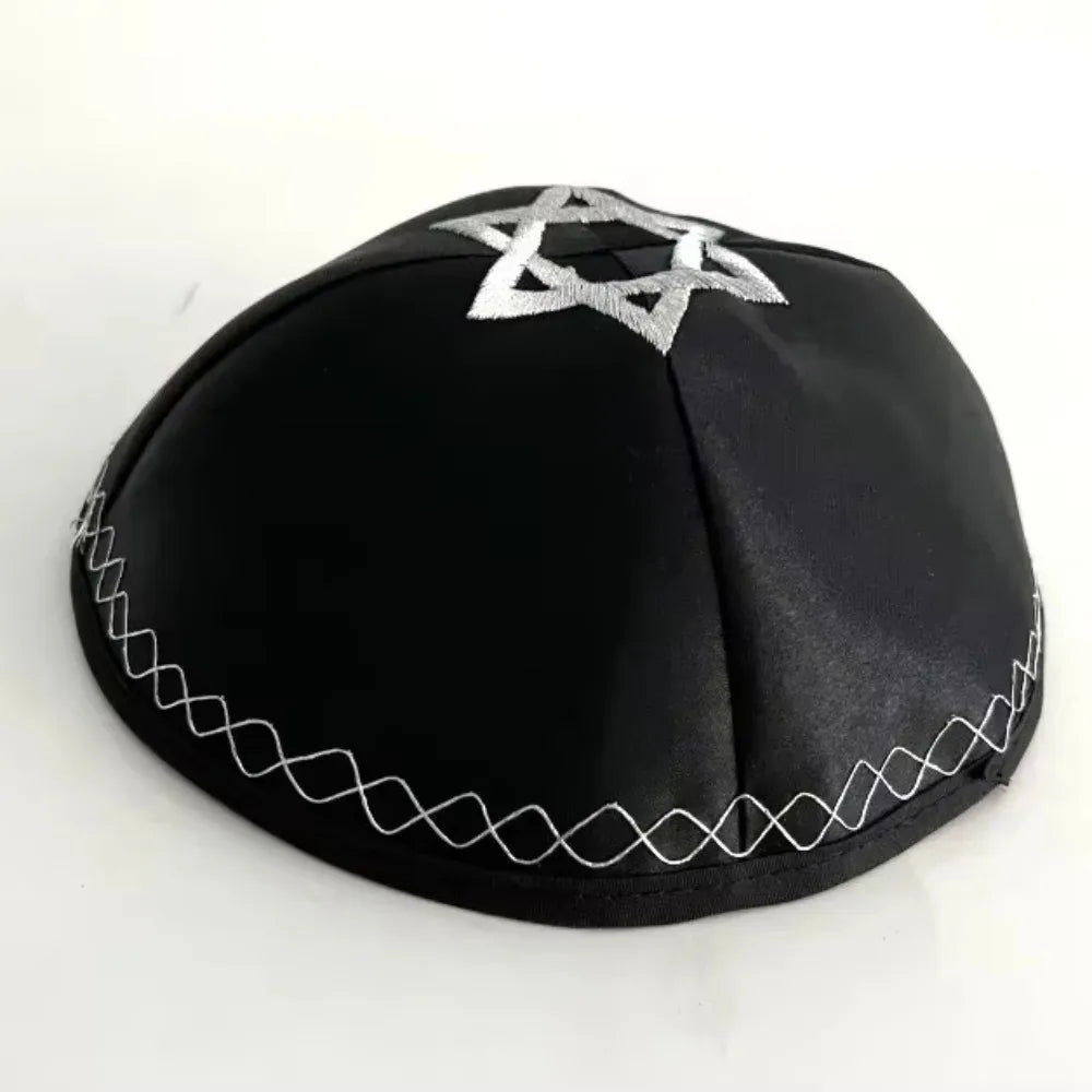 Jewish Kippah Embroidery Brimless Hat – Retro Traditional Cap