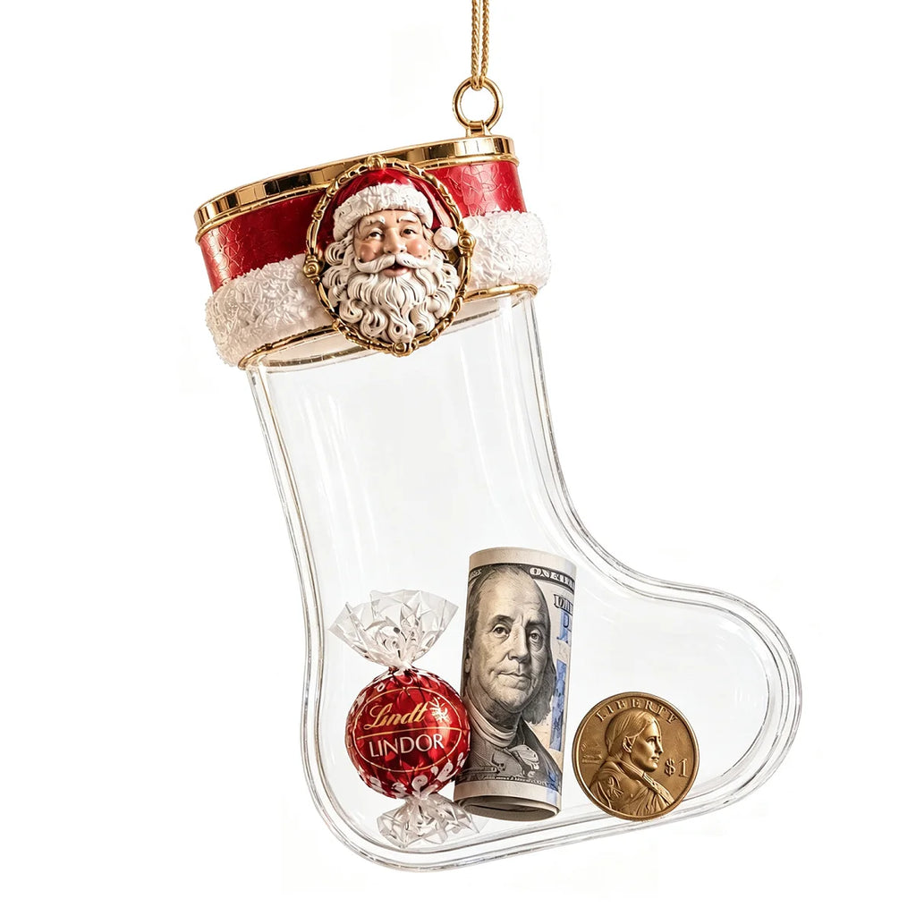 Fillable Acrylic Christmas Stocking Ornament | 4 Festive Styles