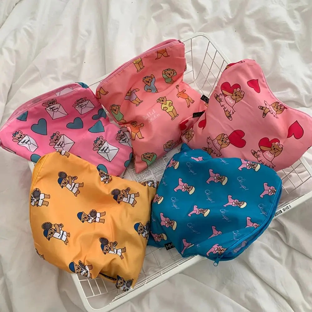 Kawaii Bear Makeup Bag – Large Oxford Toiletry Pouch