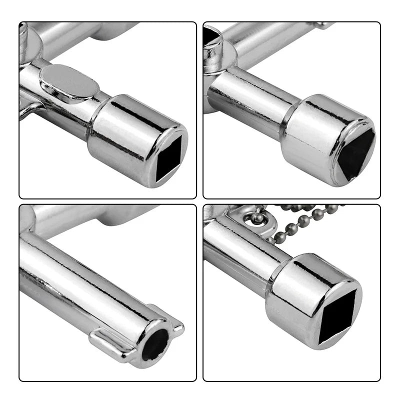 4-in-1 Multi-Function Key Wrench | Zinc Alloy Mini Tool