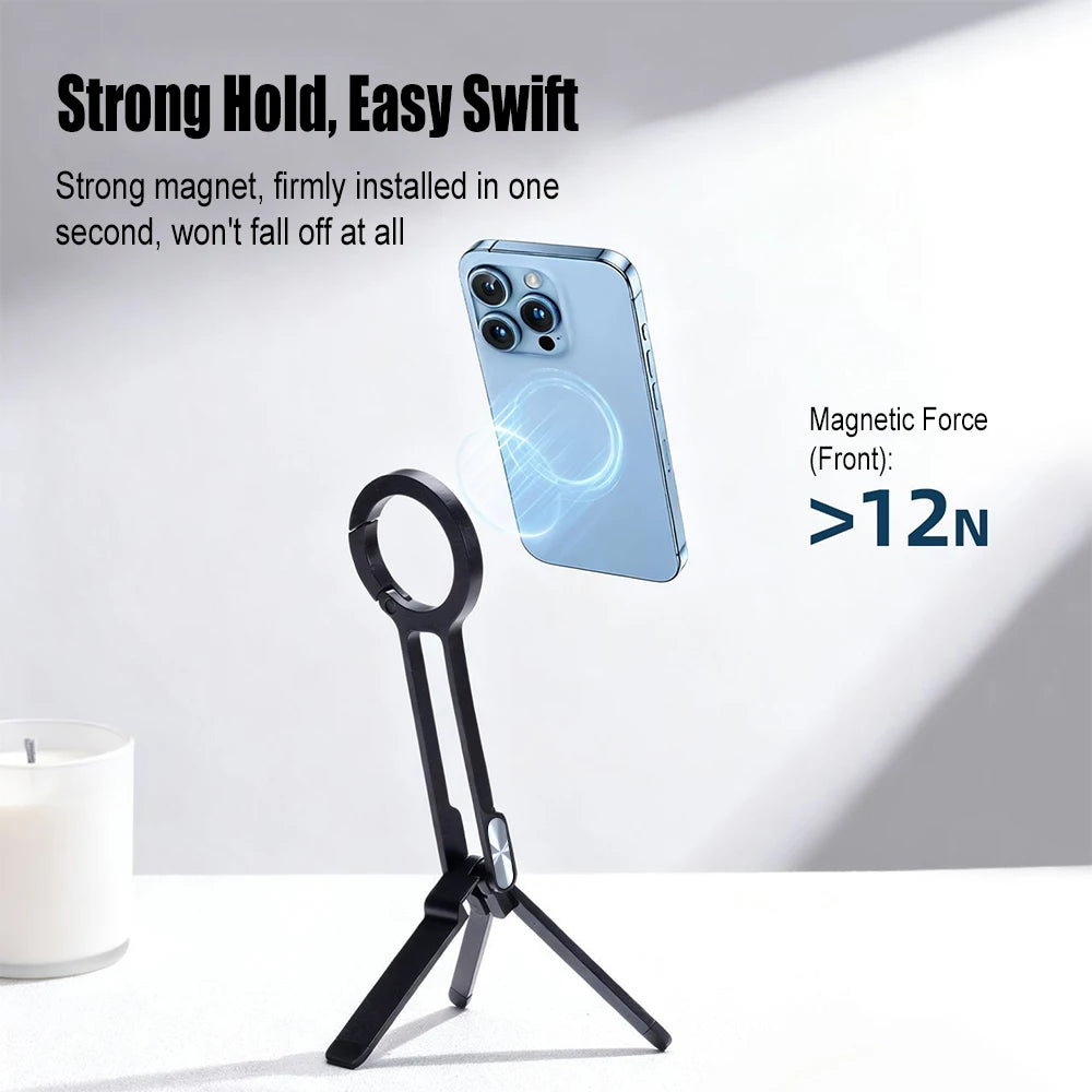 Magnetic Foldable Phone Holder Desktop Tripod Stand