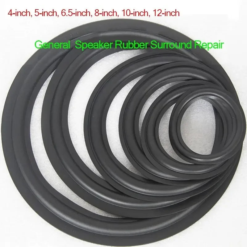2-Pack Rubber Speaker Surround Repair Rings 4–12 Inch DIY