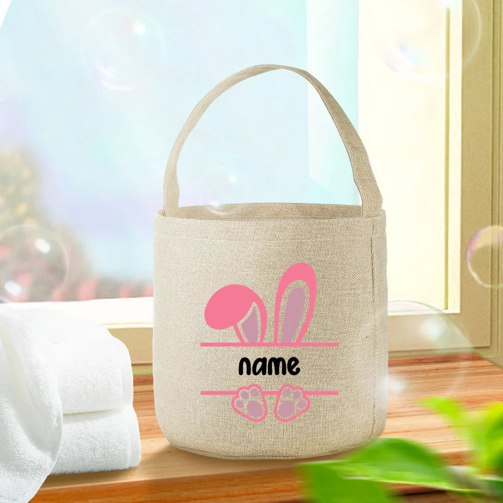 Personalized Easter Bunny Tote Bag | Kids Candy Bucket