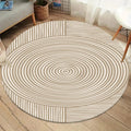 Wabi-Sabi Geometric Round Area Rug – Beige Non-Slip Floor Mat