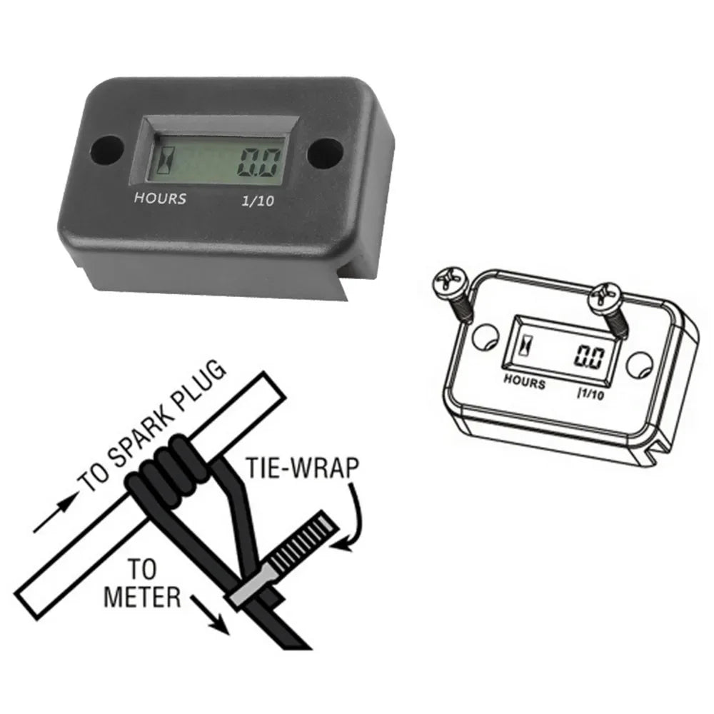 Digital LCD Hour Meter Counter – ATV, Motorcycle, Boat & Generator