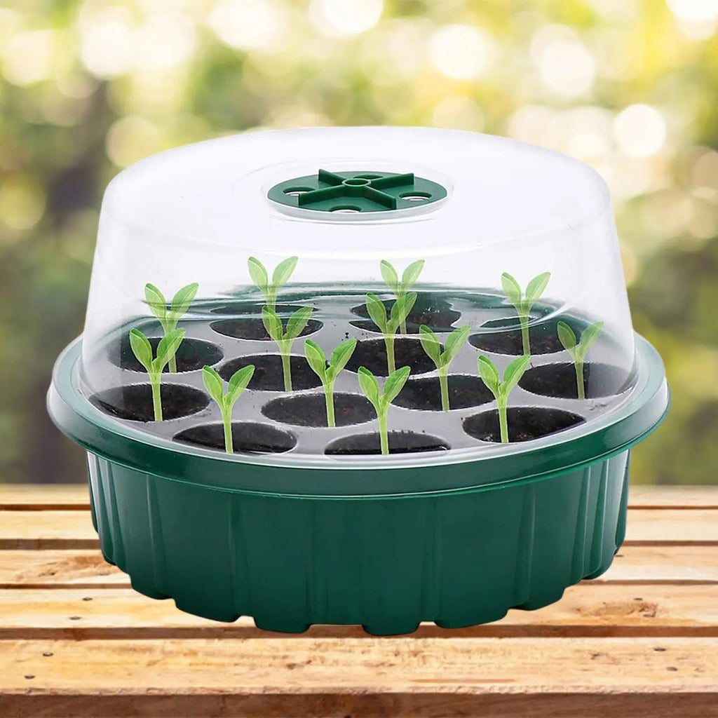 13-Cell Seed Starter Tray Kit with Humidity Dome – 2-Pack