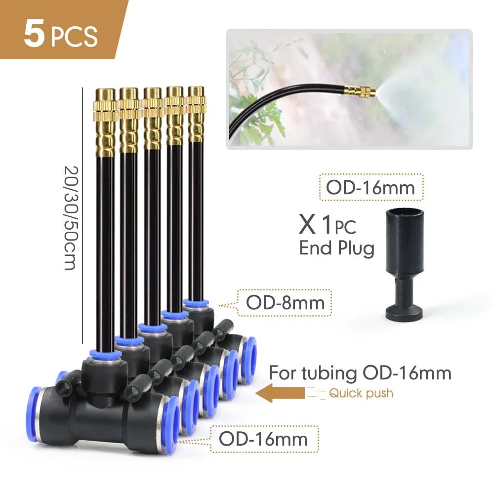 Flexible Brass Misting Nozzle Kit 20/30/50cm – DIY Cooling Spray