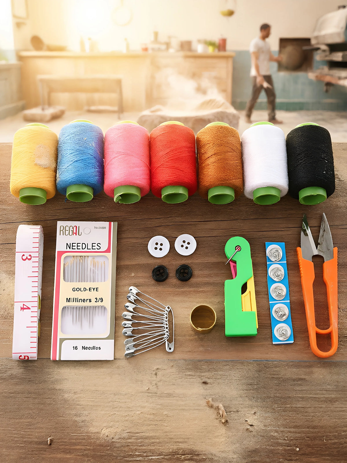 Portable 10-Piece Needle & Thread Sewing Kit | Mini Box Set