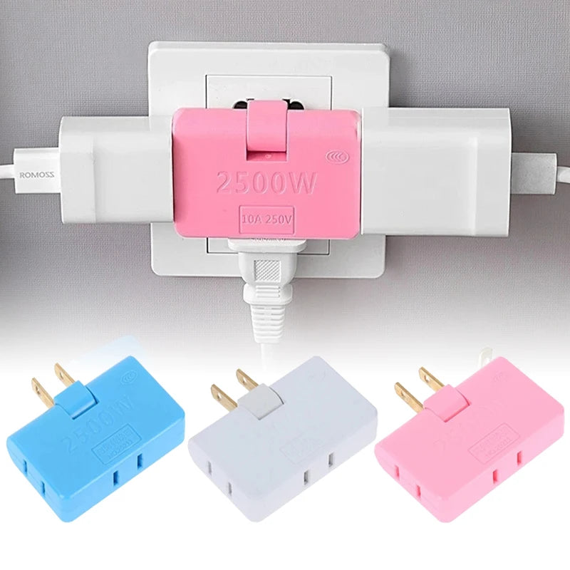 3-in-1 Rotatable US Plug Socket Adapter | 180° Multi-Outlet