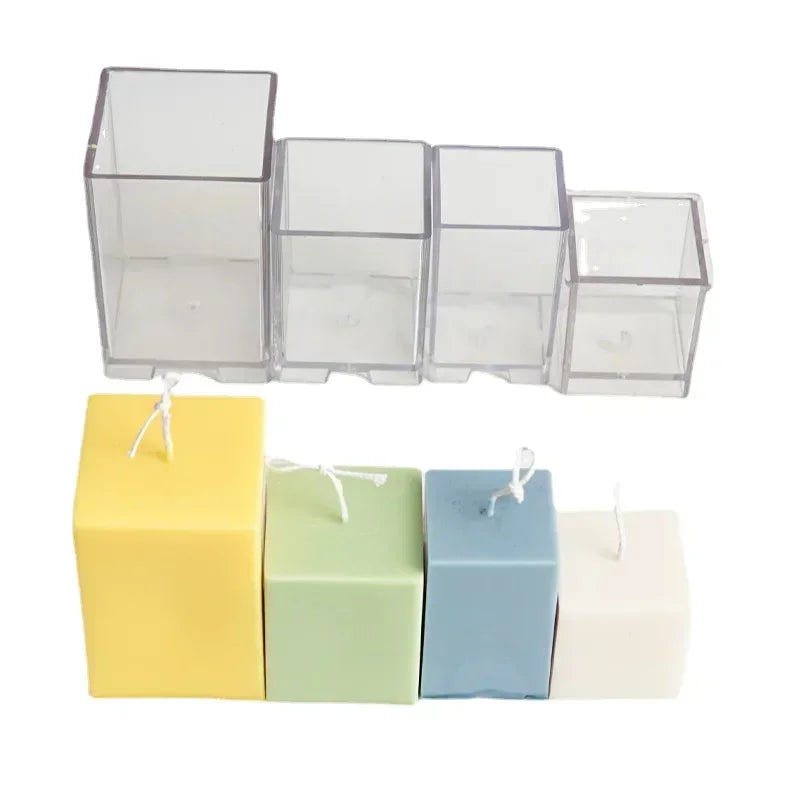 3D Square Column Candle Mold – DIY Plastic Candle Making Kit