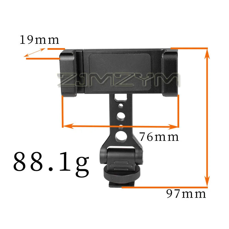 360° Rotating Phone Clip Tripod Mount | 2 Cold Shoes
