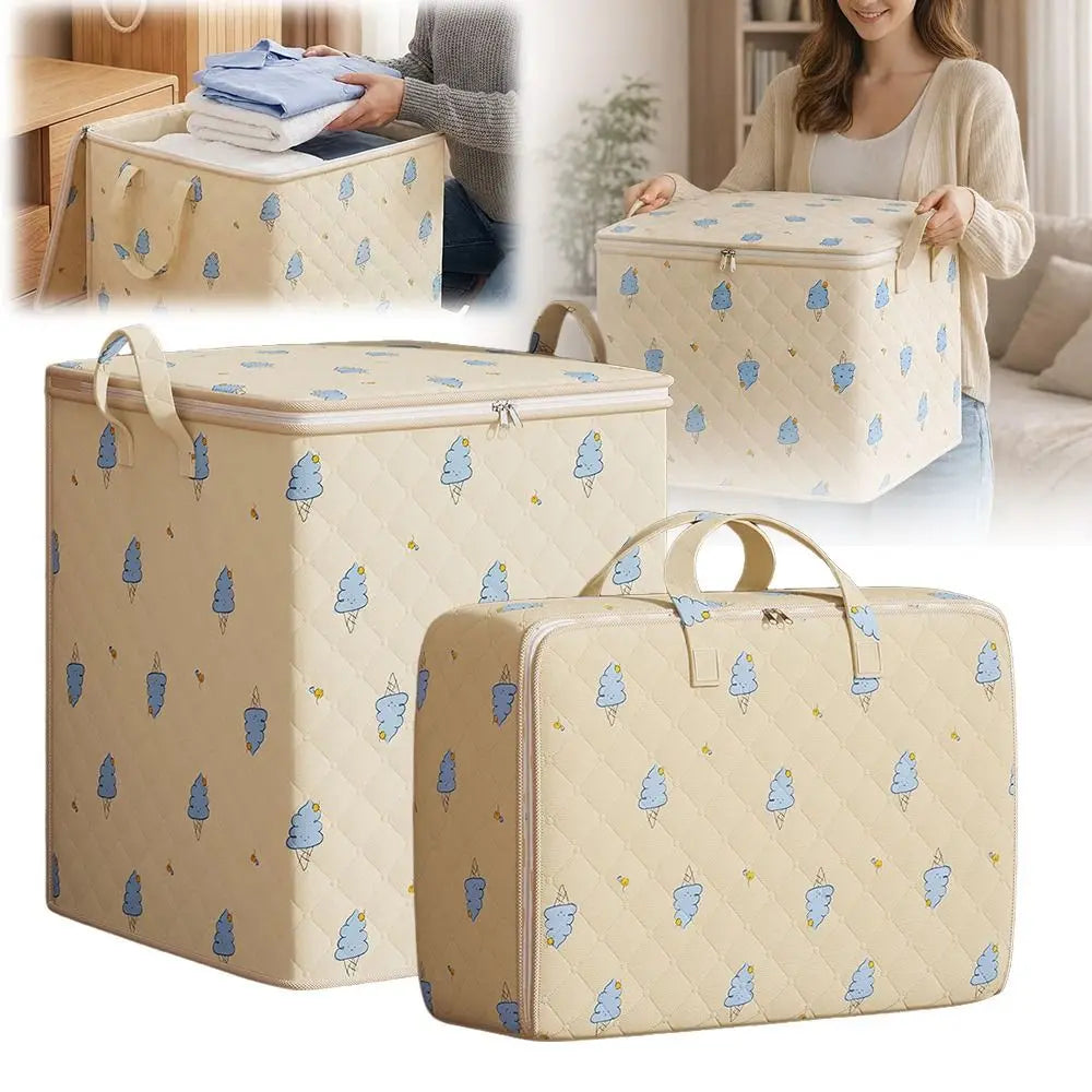 Foldable Canvas Storage Bag | Large Quilt & Clothes Organizer
