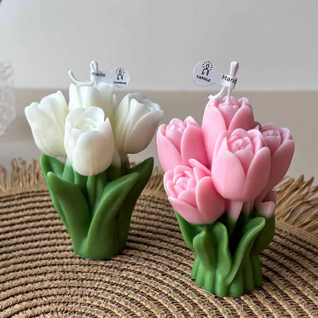 Tulip Bouquet Aromatherapy Candle – Floral Home Décor Gift