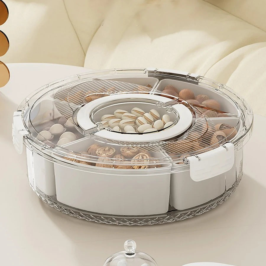NIFTY Rotating Divided Serving Tray with Lid & Handle