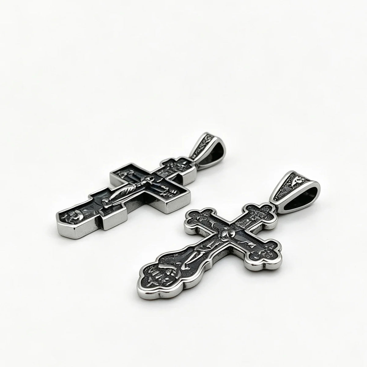 Gold Plated Russian Orthodox Cross Pendant Necklace