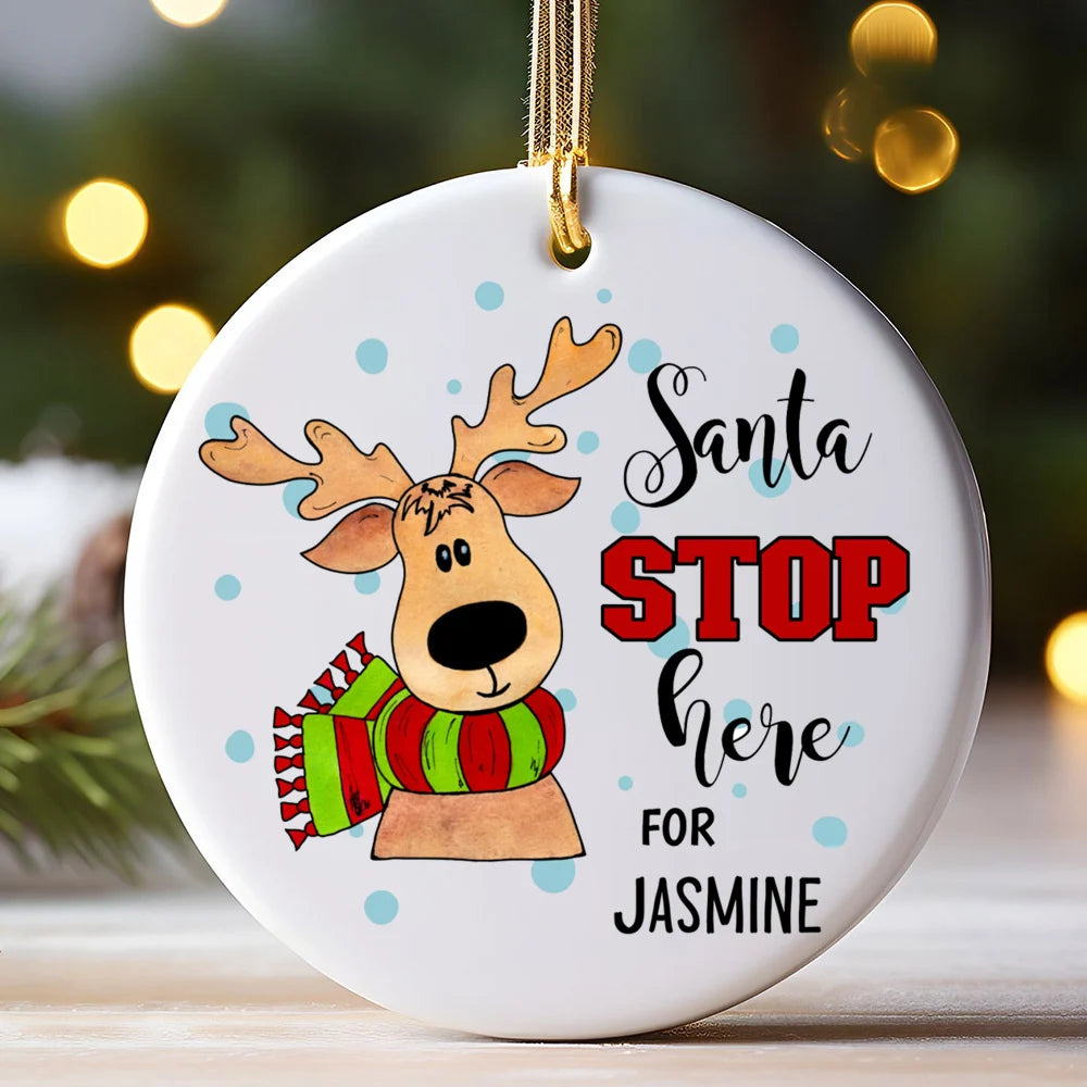 Personalized Christmas Ceramic Ornament – Custom Name Kids
