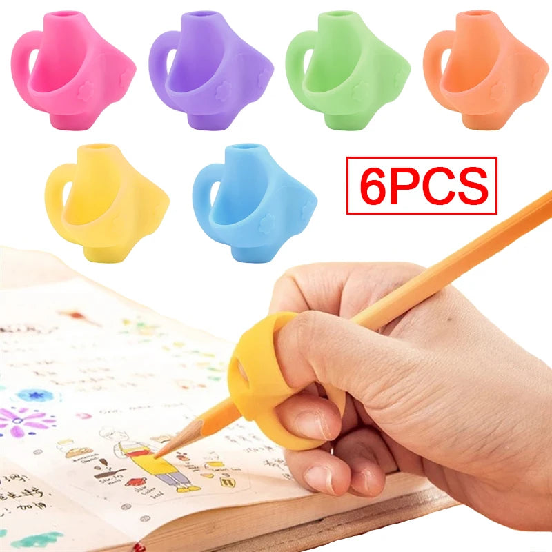 Silicone Pencil Grip Posture Corrector for Kids – 1 or 6 Pcs