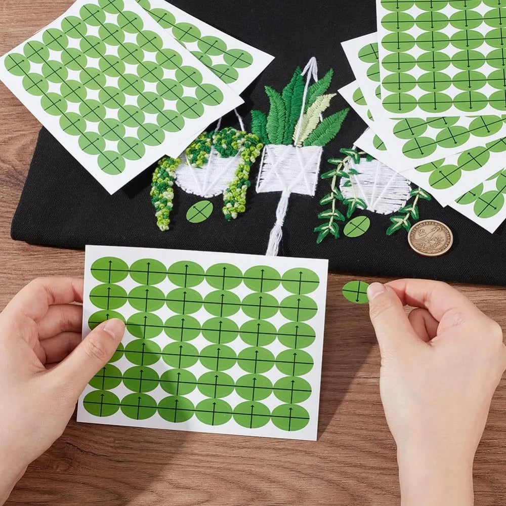 1296-Pc Oval Embroidery Placement Stickers | Sewing Layout