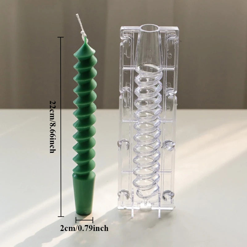 Spiral Cylindrical Candle Mould – Acrylic Plastic Mold Set