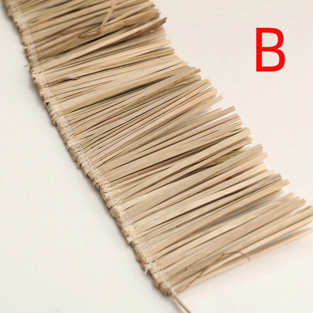 Lafite Grass Garland Jute Fringe Trim – Natural Raffia Décor