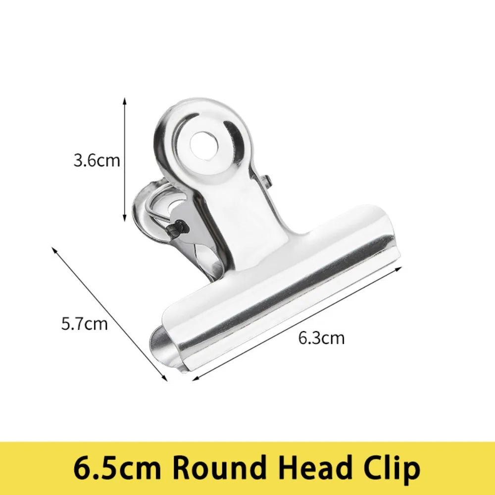 Stainless Steel Metal Binder Clips – Multi-Size Round/Flat/Mountain