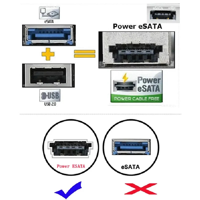 OULLX eSATA USB Combo to 22-Pin SATA Cable Adapter for 2.5" HDD