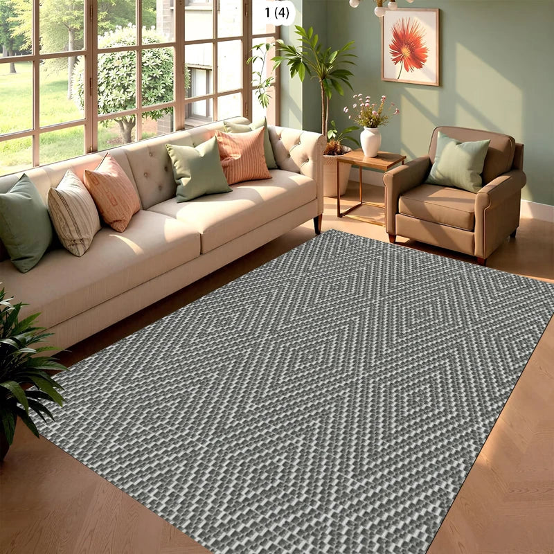 Modern Area Rug | Soft Polyester Carpet for Living Room & Bedroom