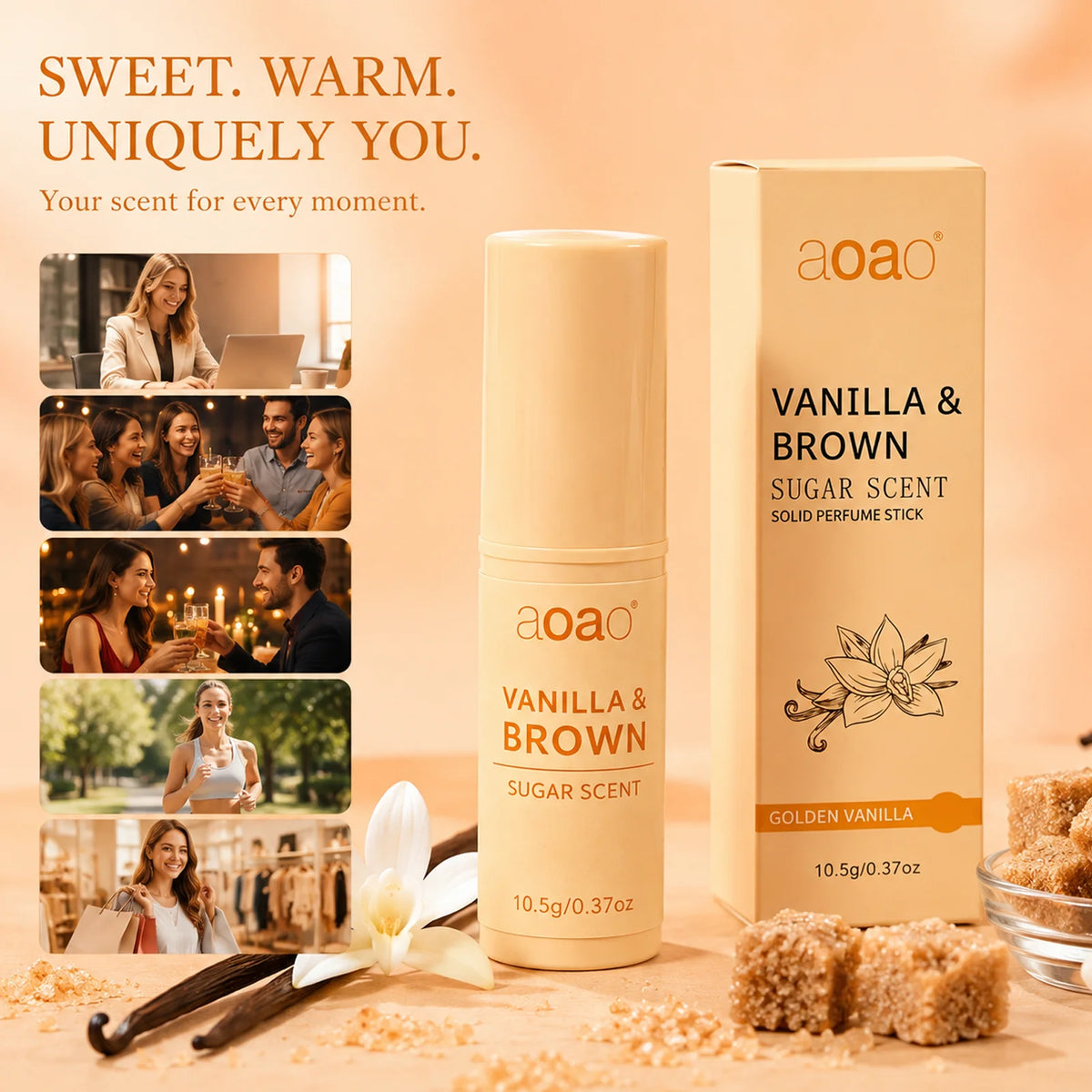 Vanilla Brown Sugar Solid Perfume Stick 10.5g | Travel Scent Balm