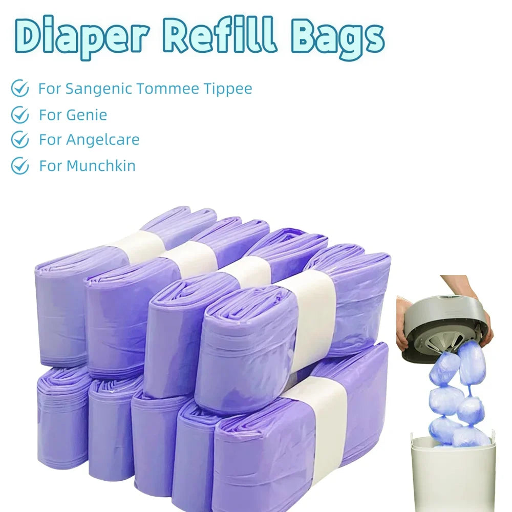 Universal Diaper Pail Refill Bags – Odor-Lock & Eco-Friendly