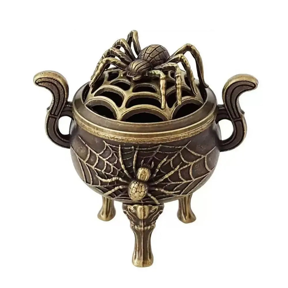 Vintage Alloy Lotus Incense Burner – Hollow Three-Legged Censer